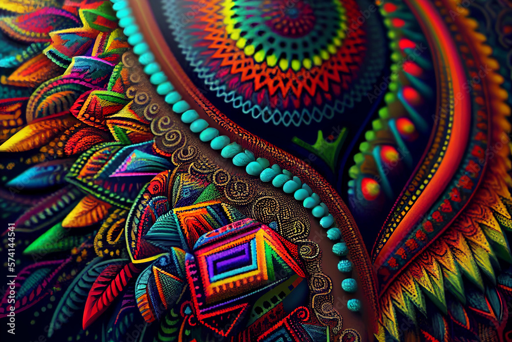 ethnic fabric pattern, African tribal pattern in colorful, Generative AI ethnic fabric pattern, African tribal pattern in colorful, Generative AI