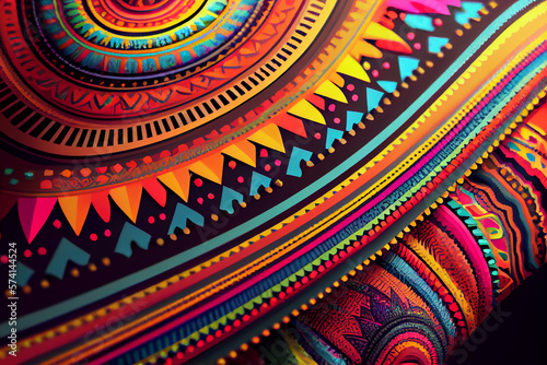 ethnic fabric pattern, African tribal pattern in colorful, Generative AI