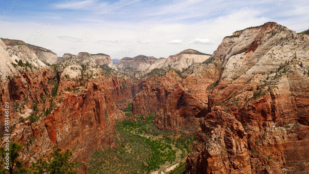 Red rocky landscape in Zion national park Utah