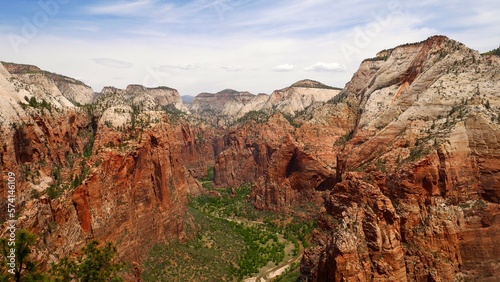 Red rocky landscape in Zion national park Utah