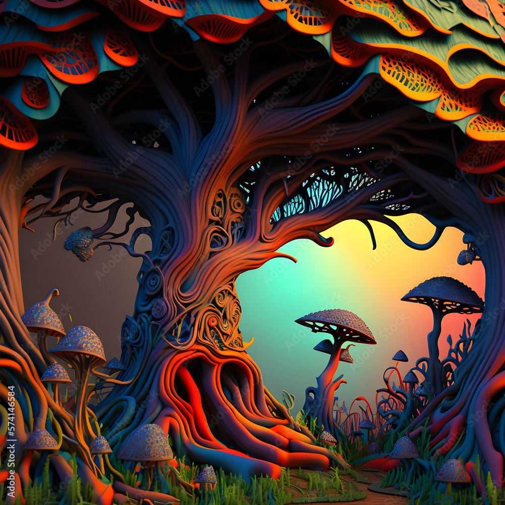 Mushrooms digital art concept design Mushrooms digital art concept design