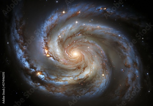Obraz na płótnie Galaxy in Realistic Detail Captured by Hubble Space Telescope AI Generation