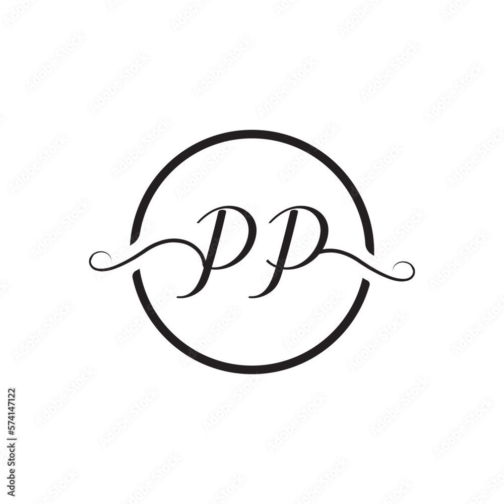 Initial Handwritten PP P P Letters Logo with a minimalist design. Initial Handwritten PP P P Letters Logo with a minimalist design.