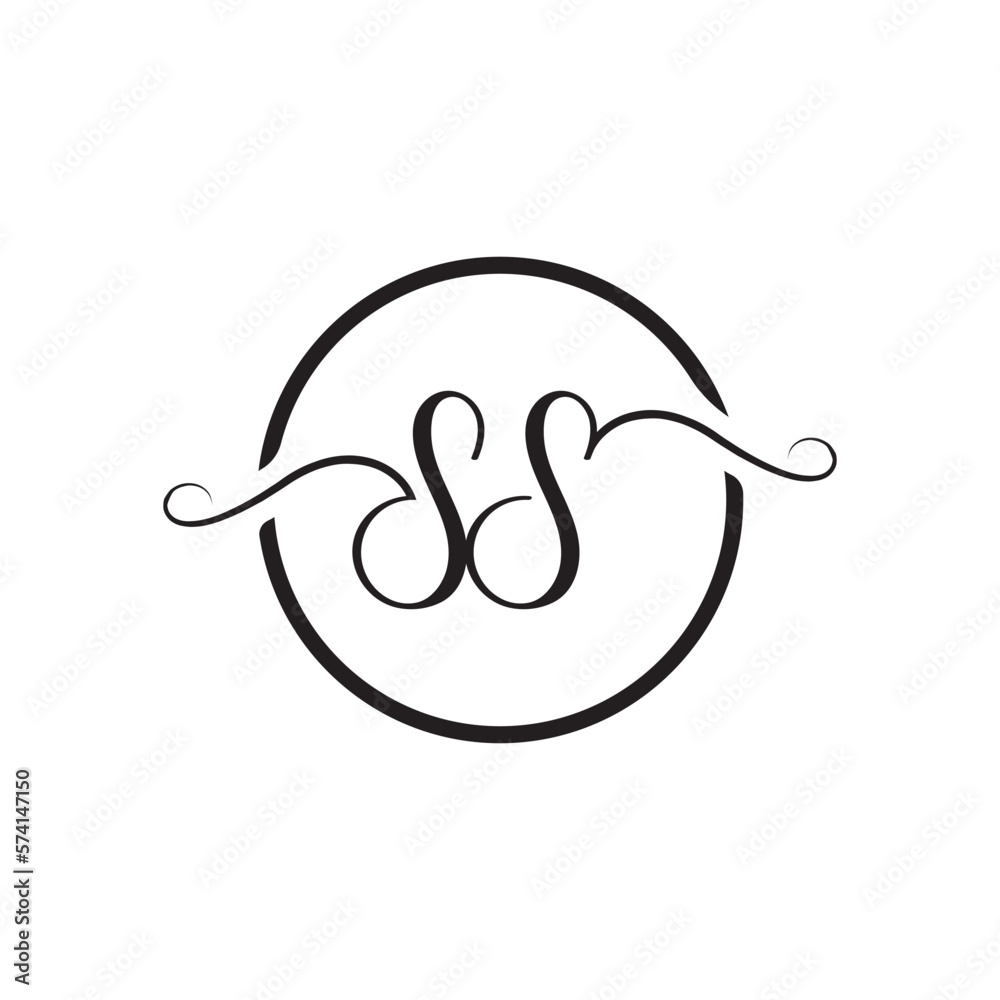 Initial Handwritten SS S S Letters Logo with a minimalist design. Initial Handwritten SS S S Letters Logo with a minimalist design.