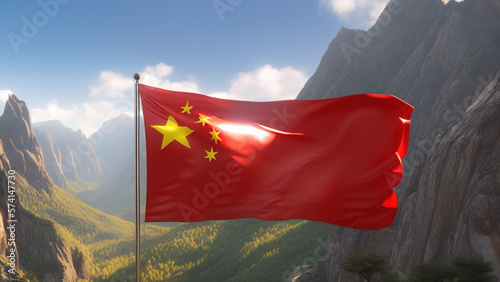 China Flag, Bold and Iconic Design of Chinese Confidence, Generative AI