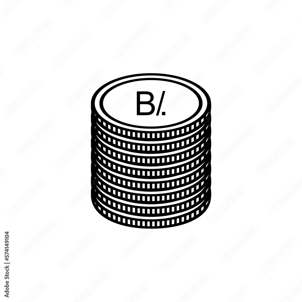 Panama Currency Symbol, Panamanian Balboa Icon, PAB Sign. Vector Illustration Panama Currency Symbol, Panamanian Balboa Icon, PAB Sign. Vector Illustration