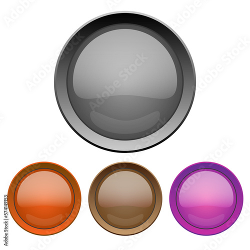 Power Switch icons vector buttons. Colorful push buttons.