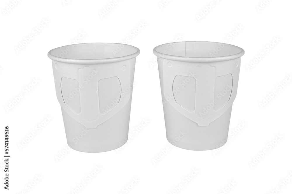 Paper cups isolated on white background. Paper cups isolated on white background.