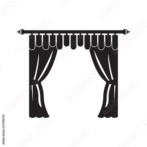 Curtains simple icon,illustration design template.