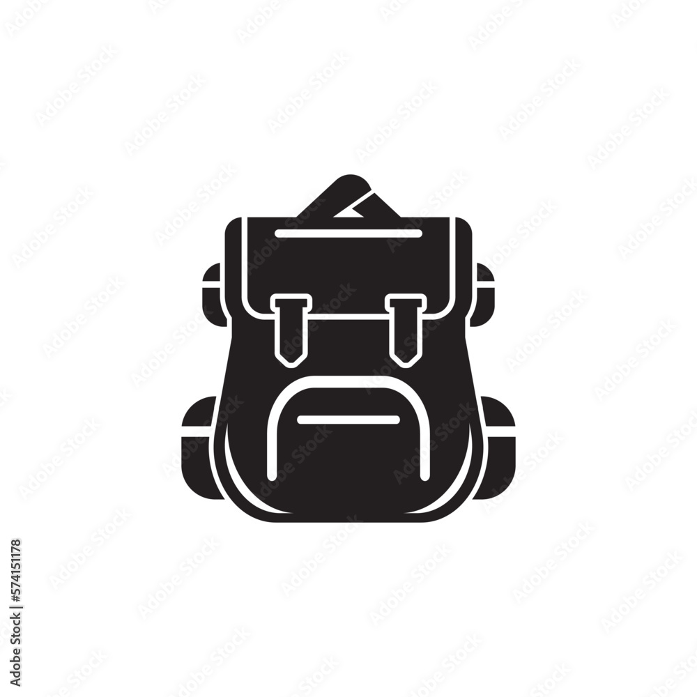 Simple backpack icon,illustration design template. Simple backpack icon,illustration design template.