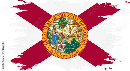 Florida flag grunge brush color image vector