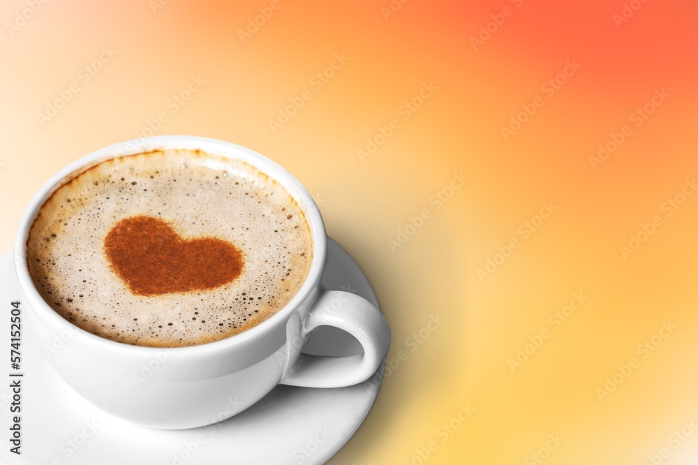 Tasty aroma hot cup of coffee