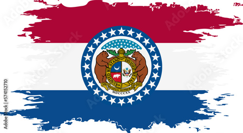 Missouri flag grunge brush color image vector