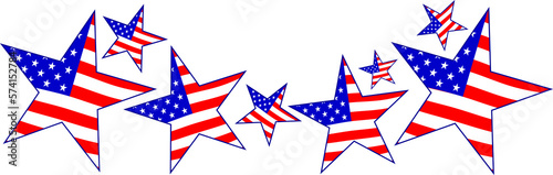 Usa flag in star shape. Happy 4th of july, independence day of  America.  Illustration.