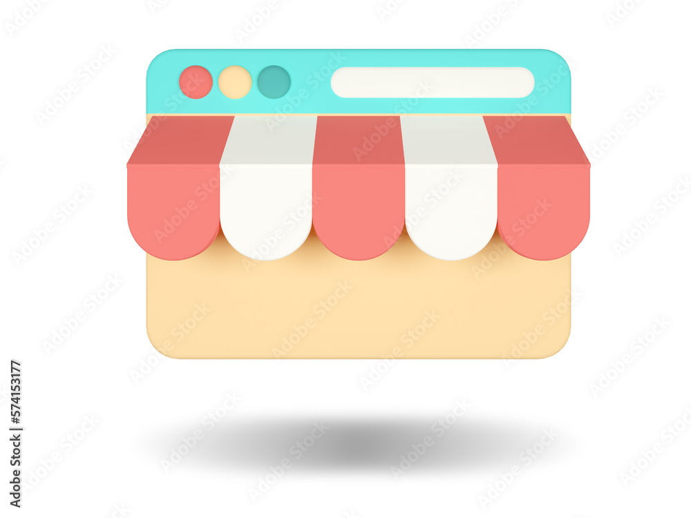Online shopping icon. 3D render illustration.
Online shopping icon. 3D render illustration.