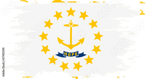 Rhode Island flag grunge brush color image vector