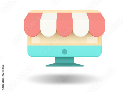Online shopping icon. 3D re...