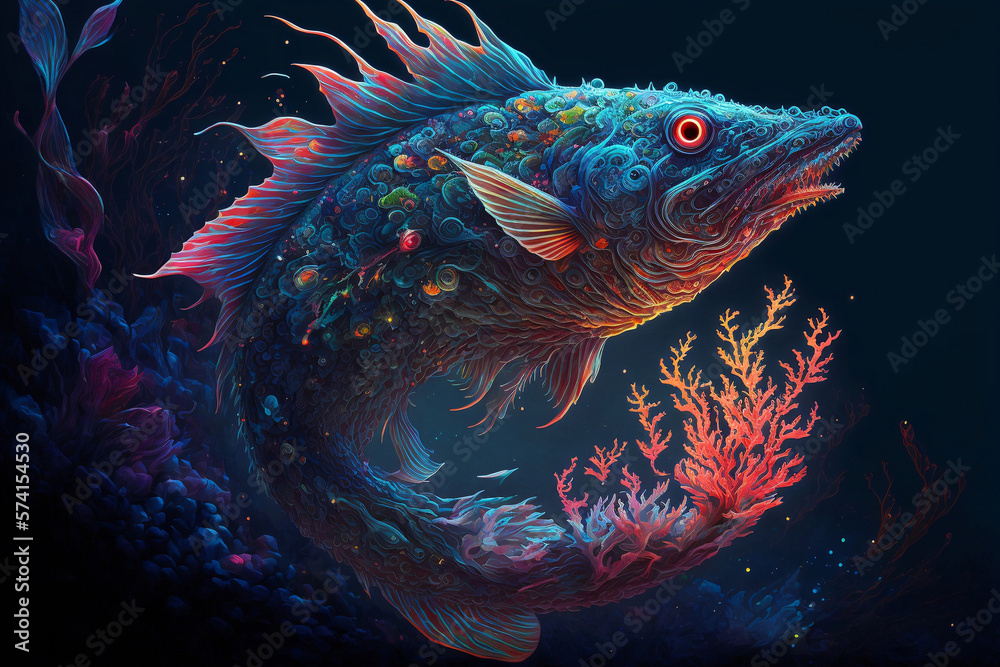 Fototapeta premium Variations of Sea Monster Generated by AI