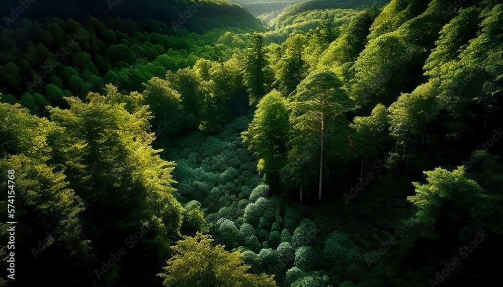 Aerial View of Lush Forest Landscape