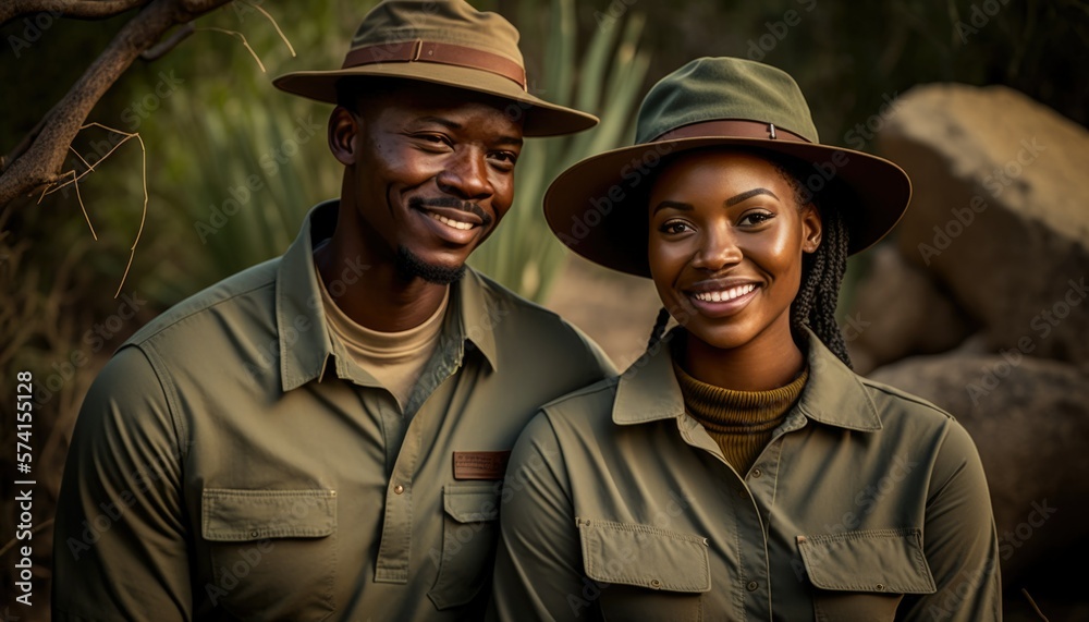 Empowering Confidence and Relationship in the Workplace: Celebrating National Couple's Day with Diversity Inclusivity in the Industry with African American Zoologist Couple (generative AI