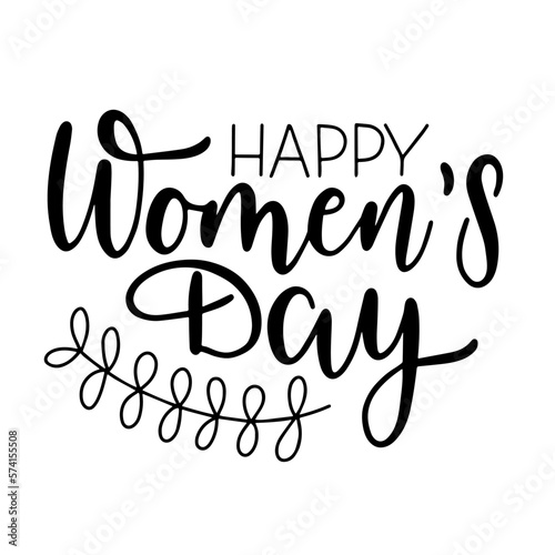 Happy Women's day lettering quote