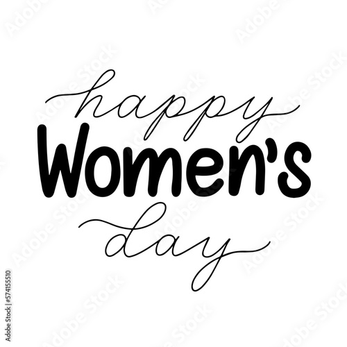Happy women's day lettering phrase