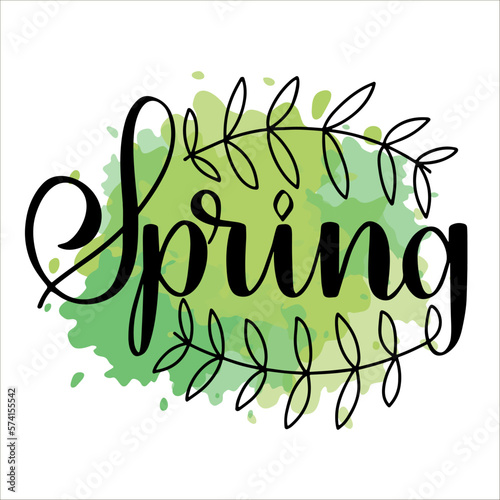 Spring lettering word with paint