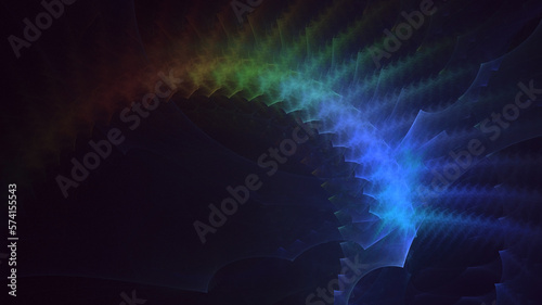 3D rendering abstract colorful fractal light background