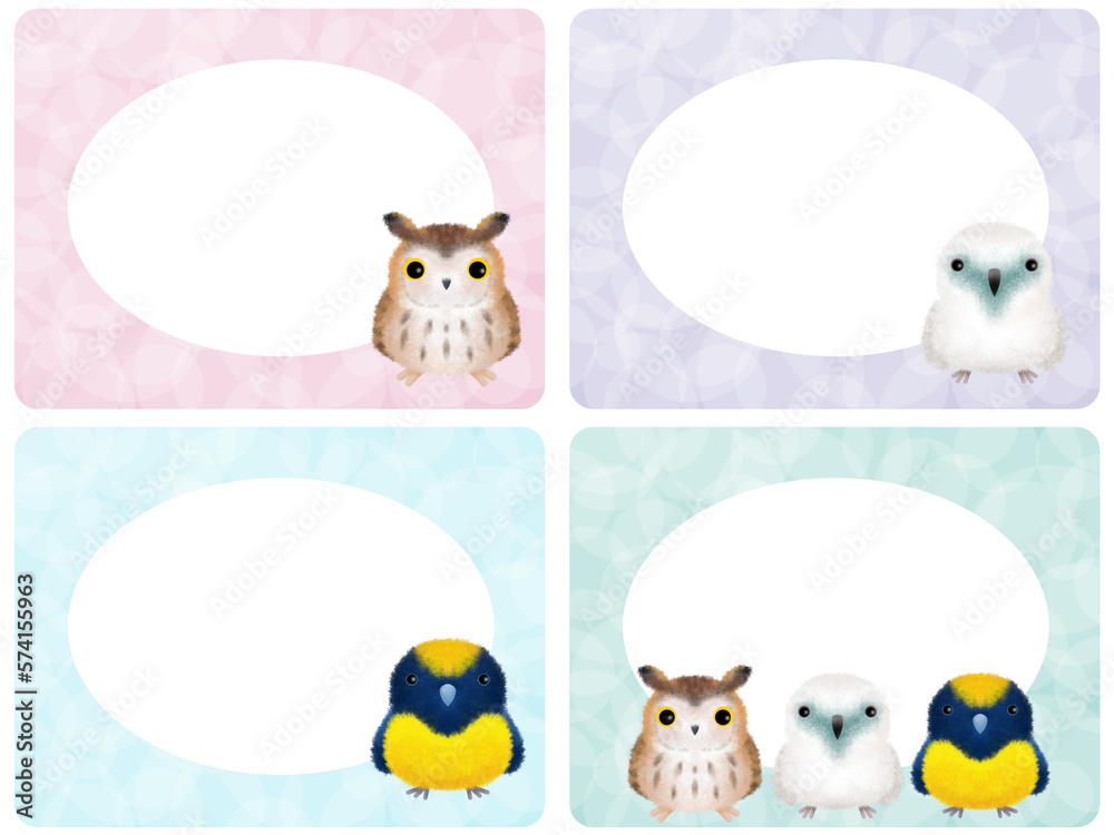 イラストオーダー＋ウサギフクロウミニ色紙 イラストオーダー＋ウサギフクロウミニ色紙
