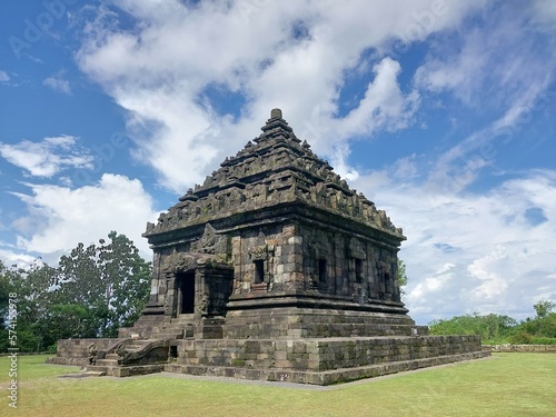 Ijo temple with blue sky. The highest temple in Yogyakarta
