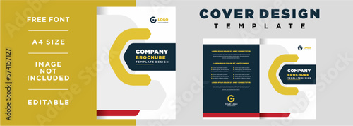 company profile cover design template or brochure cover template design