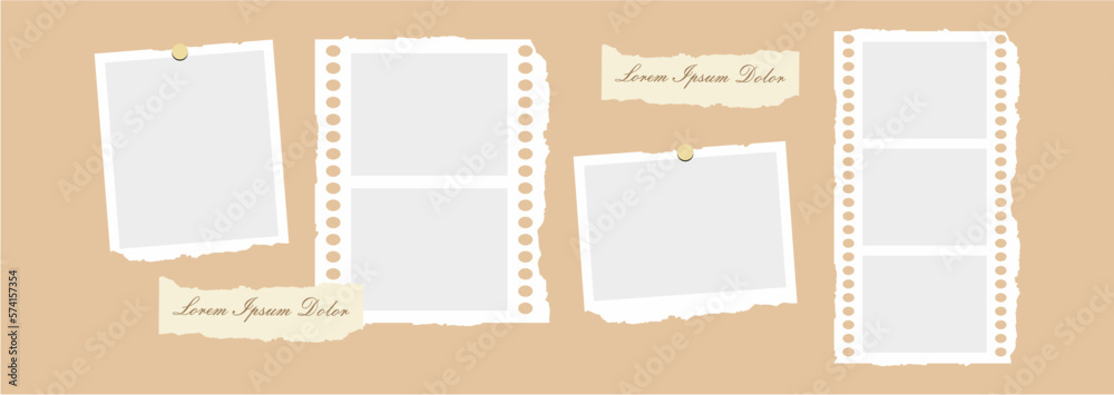 Pictures or photos frame collage. comics page grid layout abstract photo frames and digital photo wall template