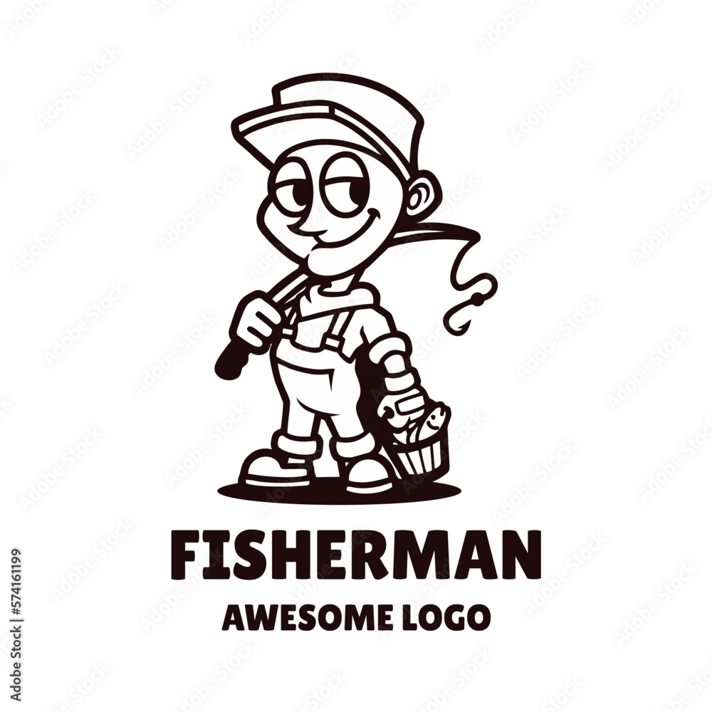 Illustration vector graphic of Fisherman, good for logo design