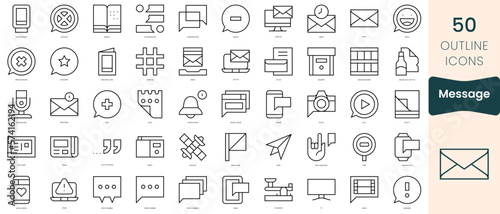 Set of message icons. Thin linear style icons Pack. Vector Illustration
