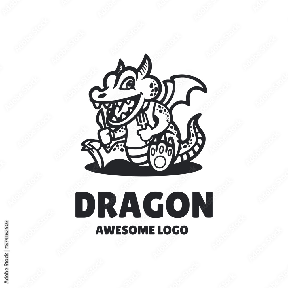 Illustration vector graphic of Dragon, good for logo design