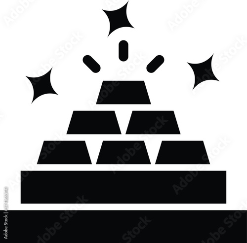 Gold ingots Vector Icon Design Illustration