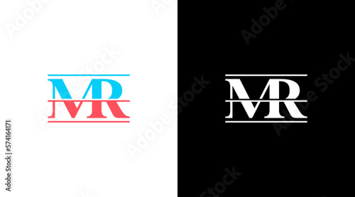 Letter mr industrial logo design vector monogram icon style template