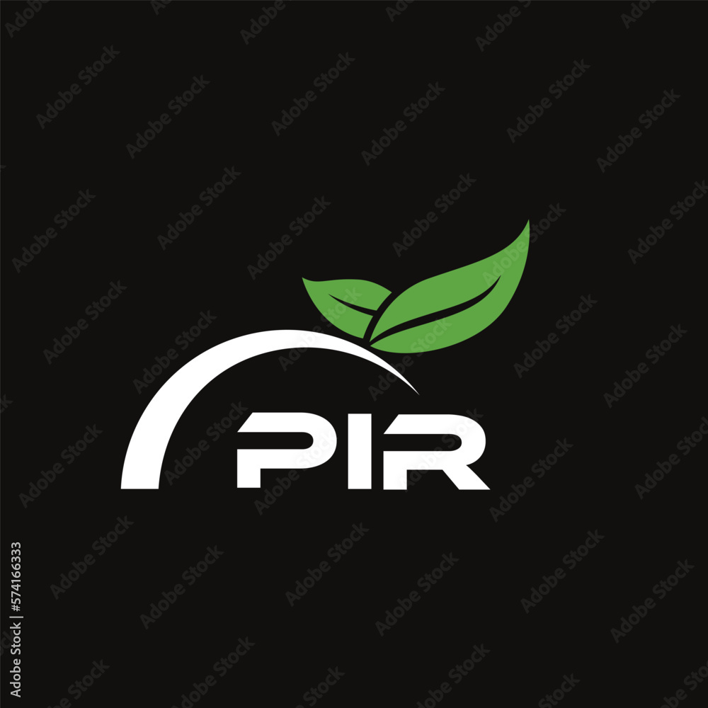 PIR letter nature logo design on black background. PIR creative initials letter leaf logo concept. PIR letter design. PIR letter nature logo design on black background. PIR creative initials letter leaf logo concept. PIR letter design.