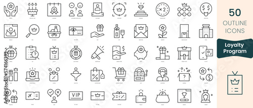 Set of loyalty program icons. Thin linear style icons Pack. Vector Illustration photo