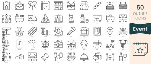 Set of event icons. Thin linear style icons Pack. Vector Illustration
