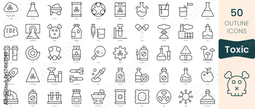 Set of toxic icons. Thin linear style icons Pack. Vector Illustration