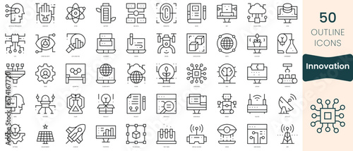 Set of innovation icons. Thin linear style icons Pack. Vector Illustration