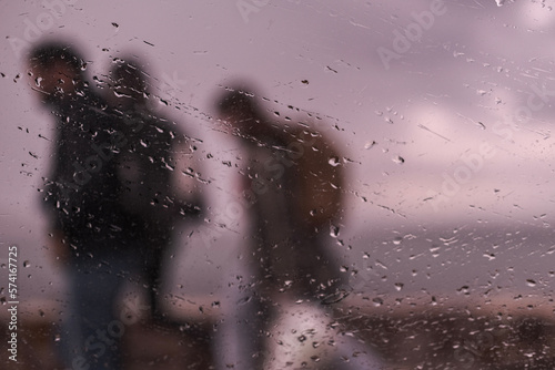 a person silhouette in the rain