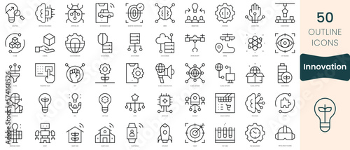 Set of innovation icons. Thin linear style icons Pack. Vector Illustration