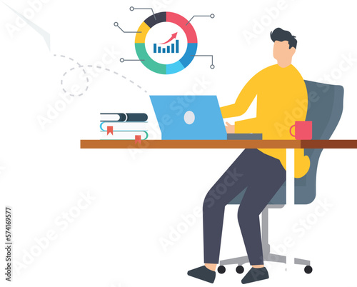 Study online courses, learn new skills from the internet concept, e-learning website, training or online class concepts, young adult employees studying online courses on the internet.
