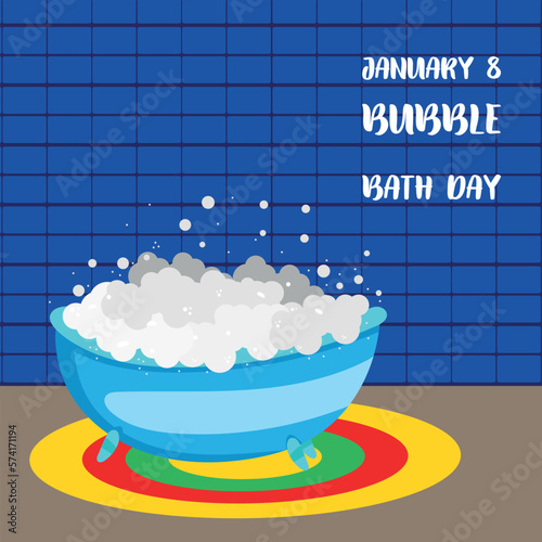 Bubble Bath Day . Design suitable for greeting card poster and banner