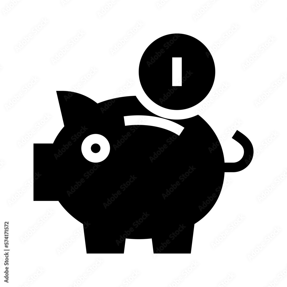 Obraz premium saving glyph icon