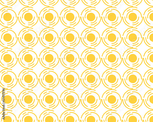 Pattern. Seamless circles modern pattern. white background geometry circle color seamless fabric sample. Yellow geometric pattern swatch vector