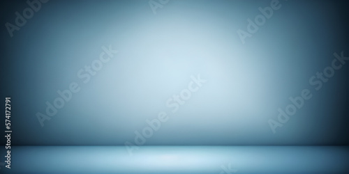 abstract empty blue room, copy space for text, illustration, Generative, AI