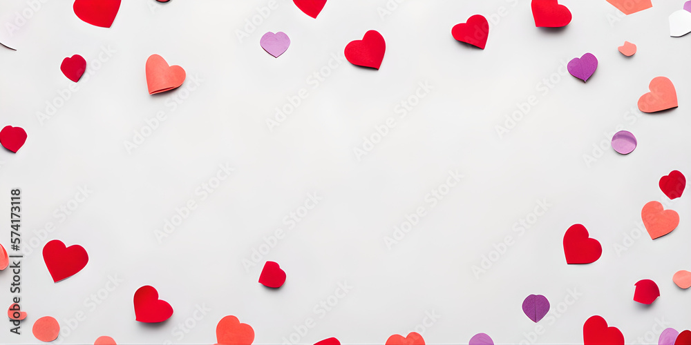 abstract confetti on white background, copy space for text, illustration, Generative, AI